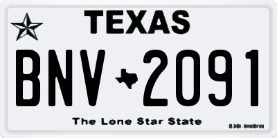TX license plate BNV2091