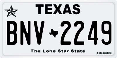 TX license plate BNV2249