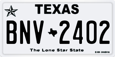 TX license plate BNV2402