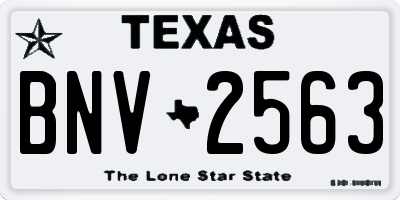 TX license plate BNV2563