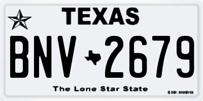 TX license plate BNV2679