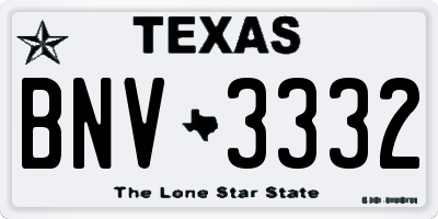 TX license plate BNV3332