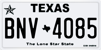 TX license plate BNV4085