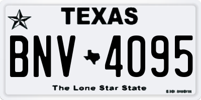 TX license plate BNV4095