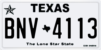 TX license plate BNV4113