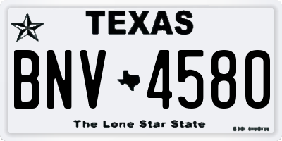 TX license plate BNV4580