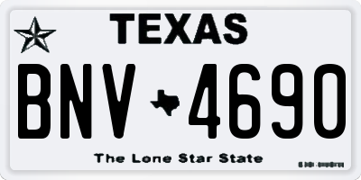 TX license plate BNV4690