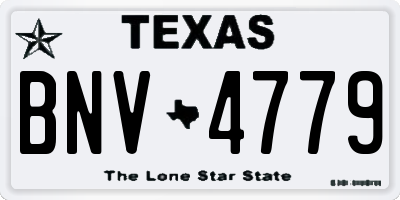 TX license plate BNV4779