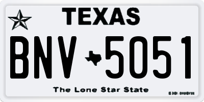 TX license plate BNV5051
