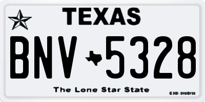 TX license plate BNV5328