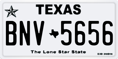 TX license plate BNV5656