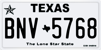 TX license plate BNV5768