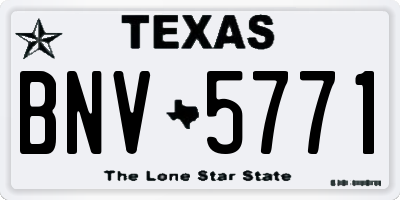 TX license plate BNV5771