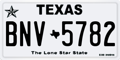 TX license plate BNV5782