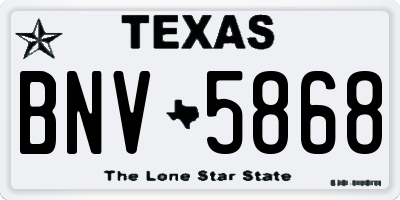 TX license plate BNV5868