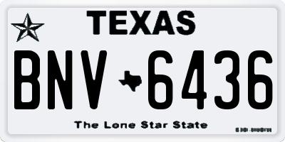 TX license plate BNV6436