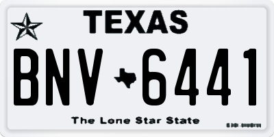 TX license plate BNV6441