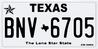 TX license plate BNV6705