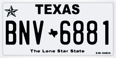 TX license plate BNV6881