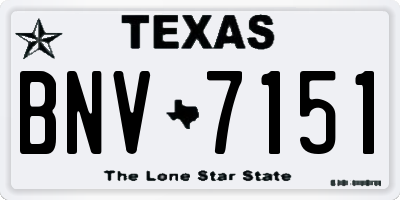 TX license plate BNV7151