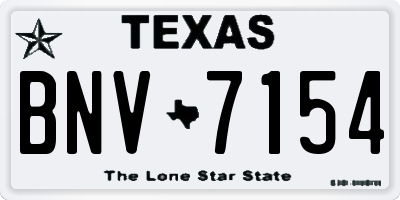 TX license plate BNV7154