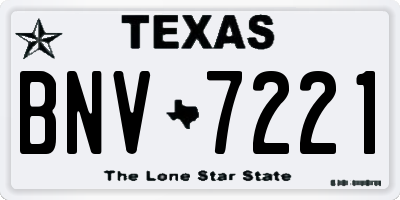 TX license plate BNV7221