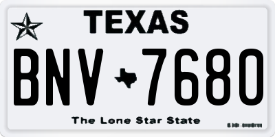 TX license plate BNV7680
