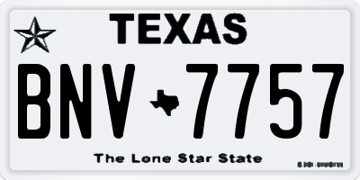 TX license plate BNV7757