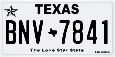 TX license plate BNV7841