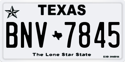 TX license plate BNV7845
