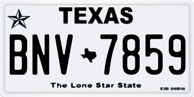 TX license plate BNV7859