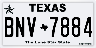 TX license plate BNV7884