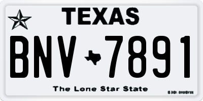 TX license plate BNV7891
