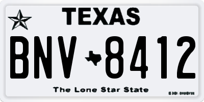 TX license plate BNV8412