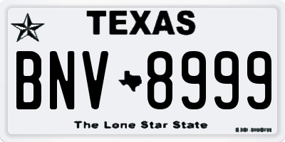 TX license plate BNV8999