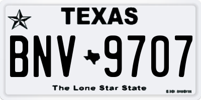 TX license plate BNV9707