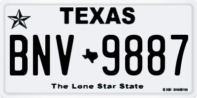 TX license plate BNV9887