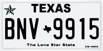 TX license plate BNV9915
