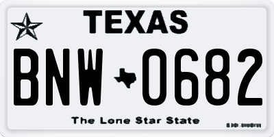TX license plate BNW0682
