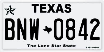 TX license plate BNW0842