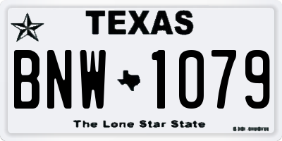 TX license plate BNW1079