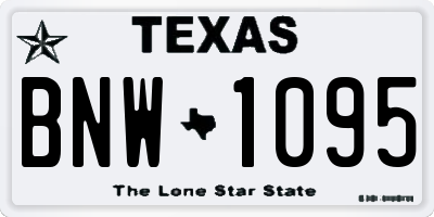 TX license plate BNW1095