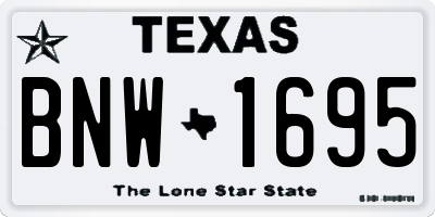 TX license plate BNW1695