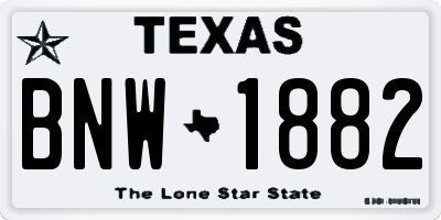 TX license plate BNW1882