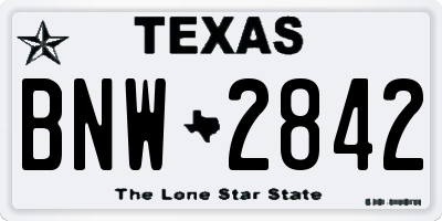 TX license plate BNW2842
