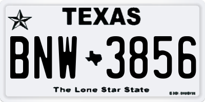 TX license plate BNW3856