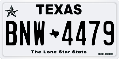 TX license plate BNW4479