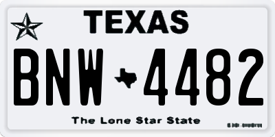 TX license plate BNW4482