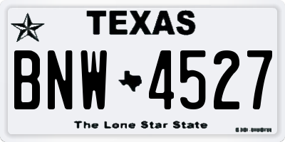 TX license plate BNW4527