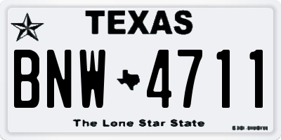TX license plate BNW4711